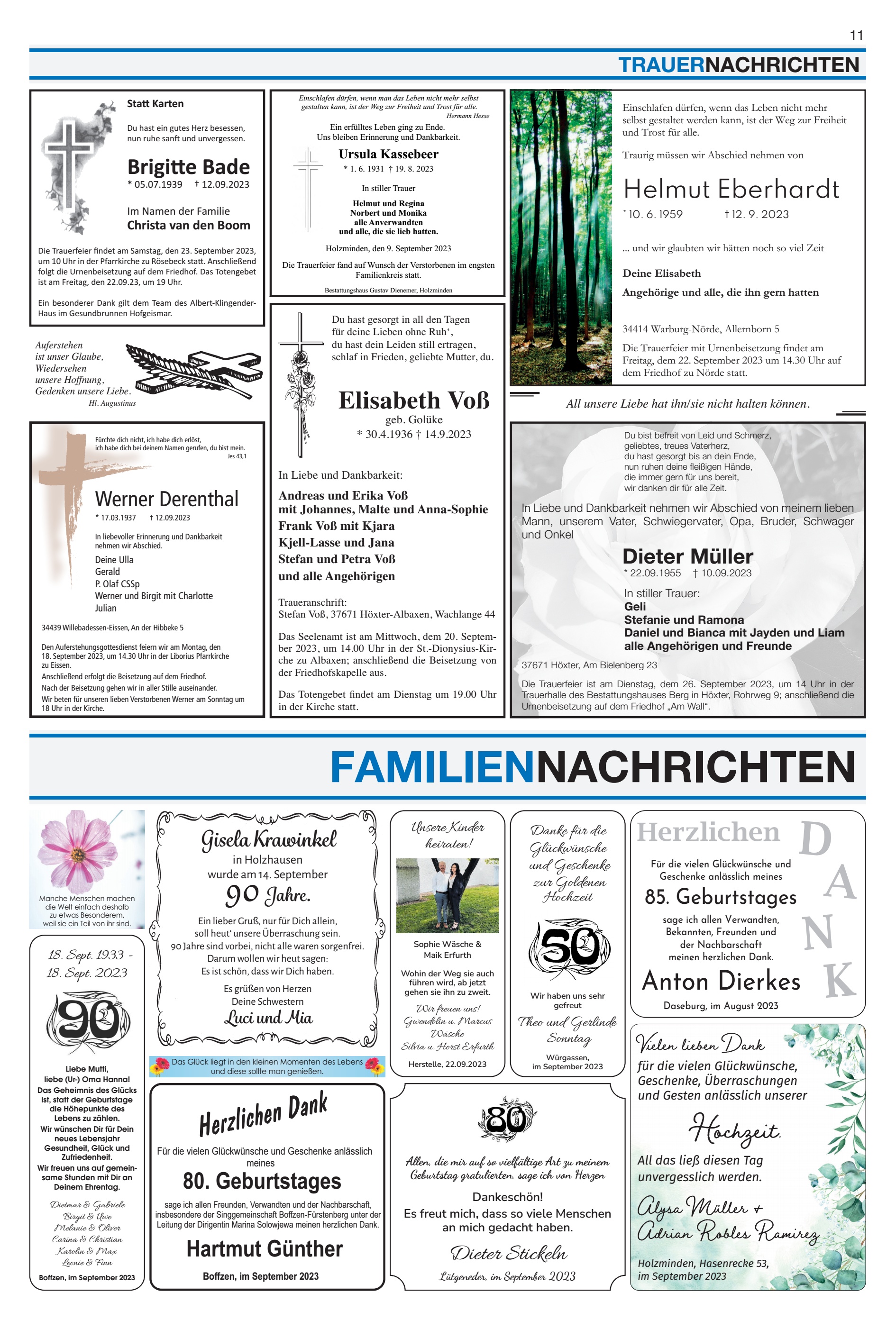 FAMILIENNACHRICHTEN Hochzeit Herzlichen