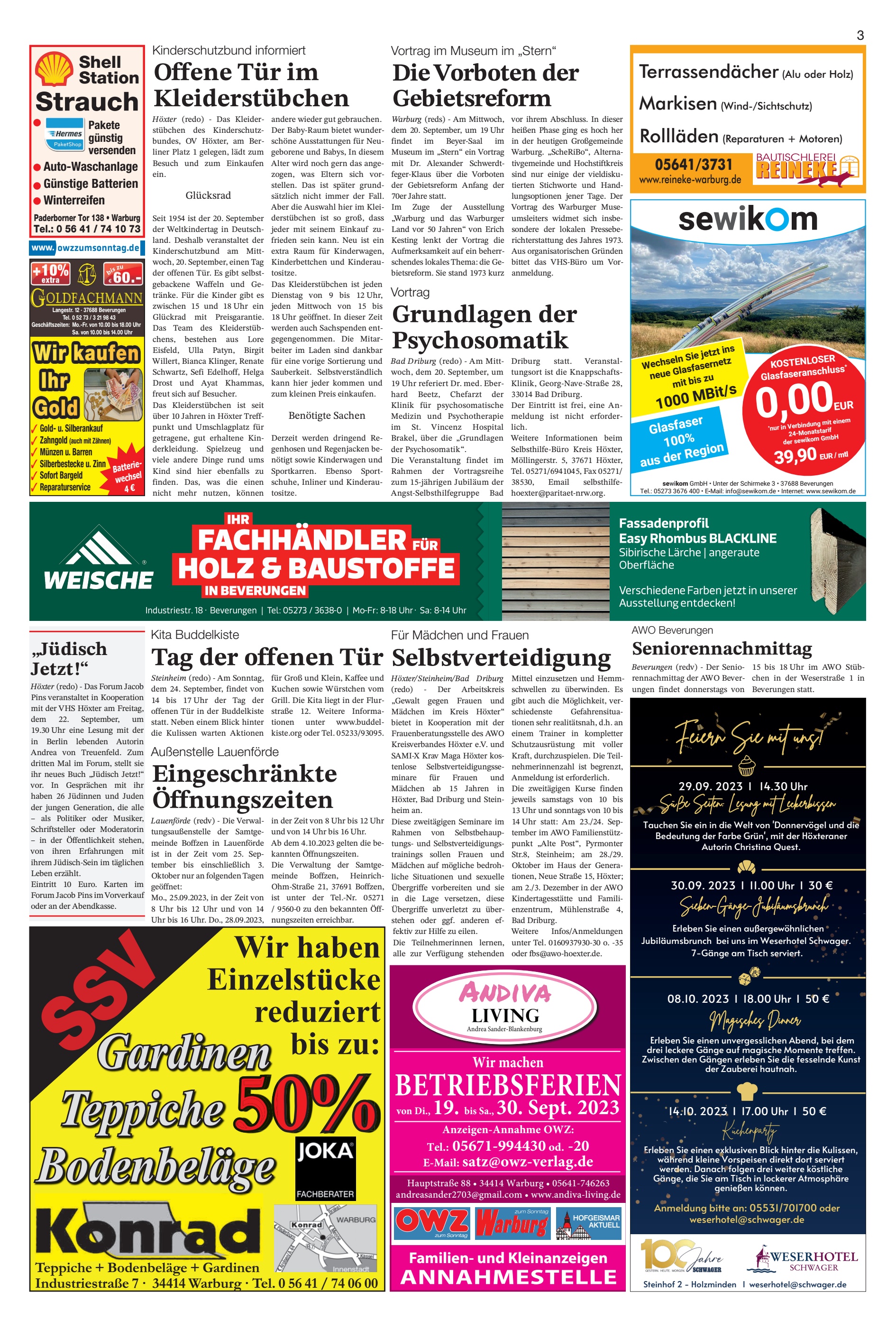 BETRIEBSFERIEN ANNAHMESTELLE Offene