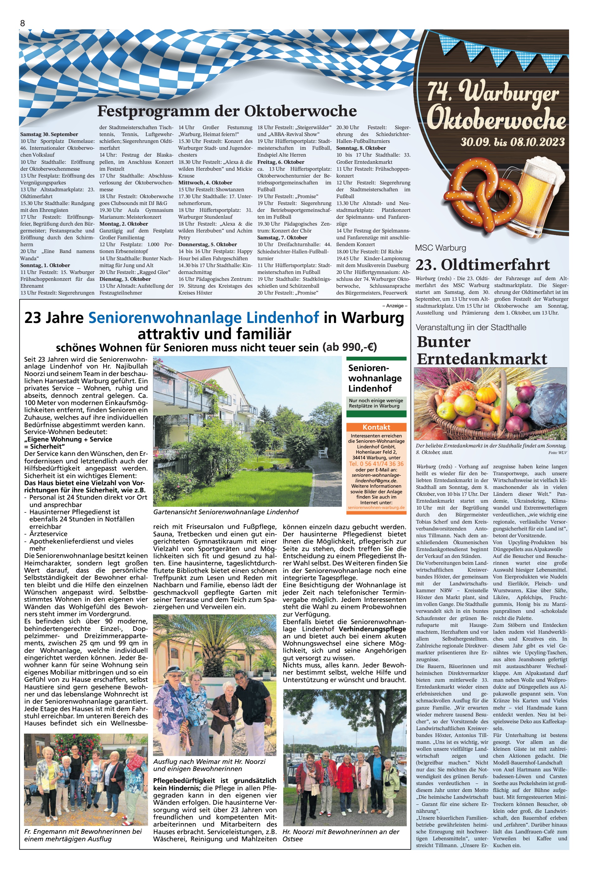 Bunter Erntedankmarkt Oldtimerfahrt