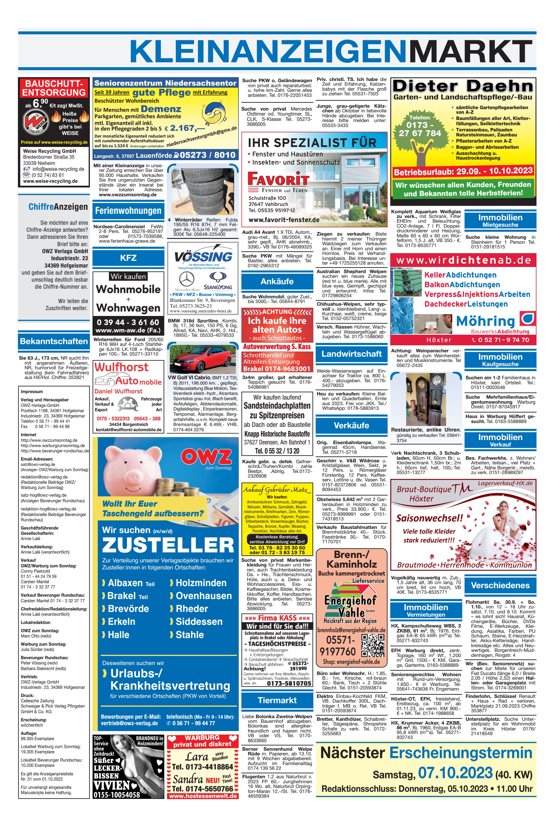 KLEINANZEIGENMARKT SPEZIALIST Urlaubs-