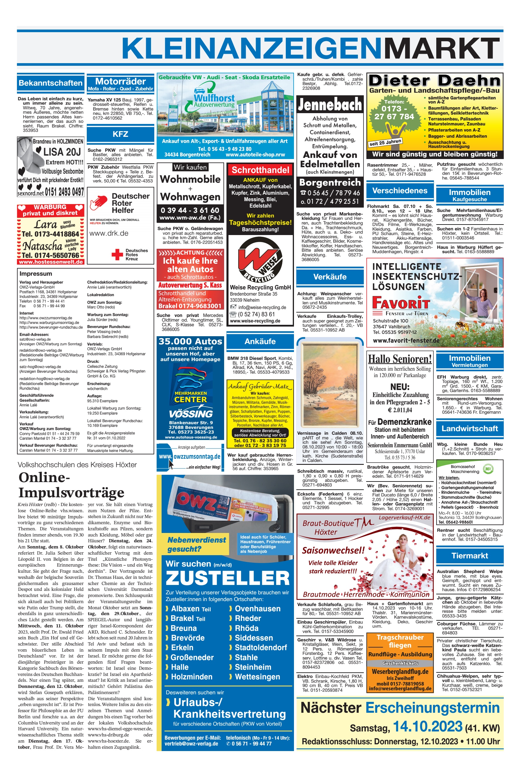 KLEINANZEIGENMARKT Online- Impulsvorträge