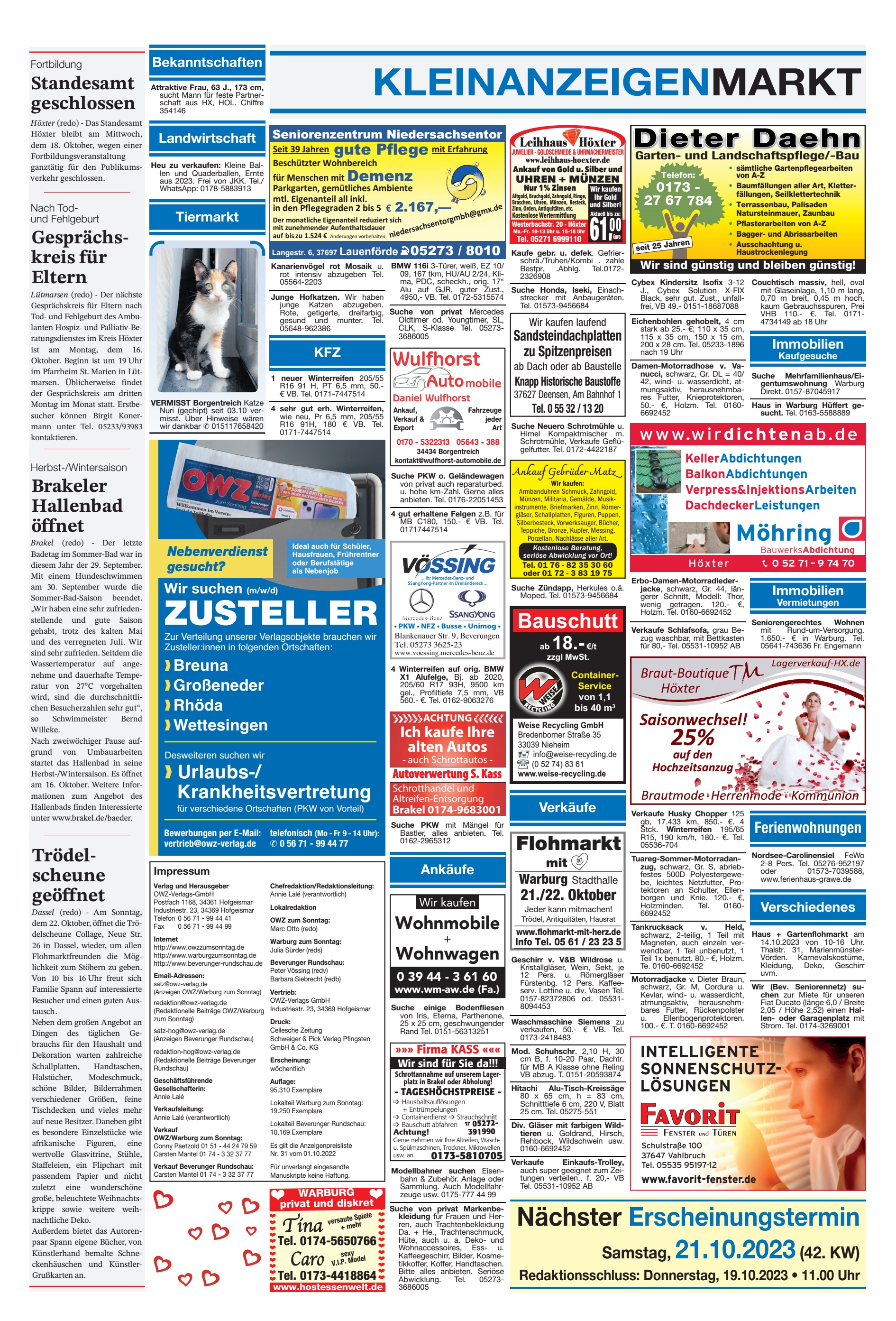 KLEINANZEIGENMARKT Standesamt geschlossen