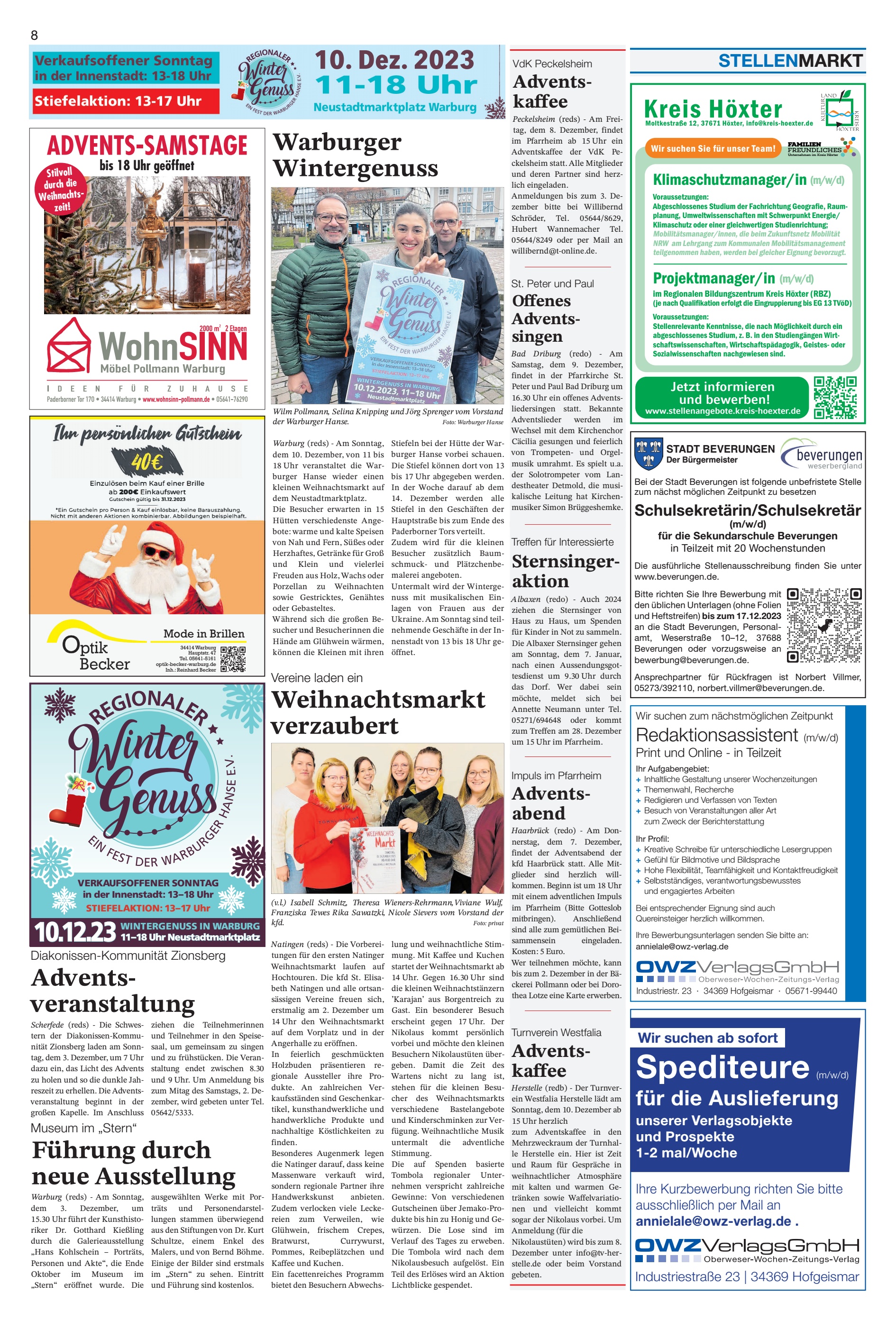 Advents- veranstaltung Warburger