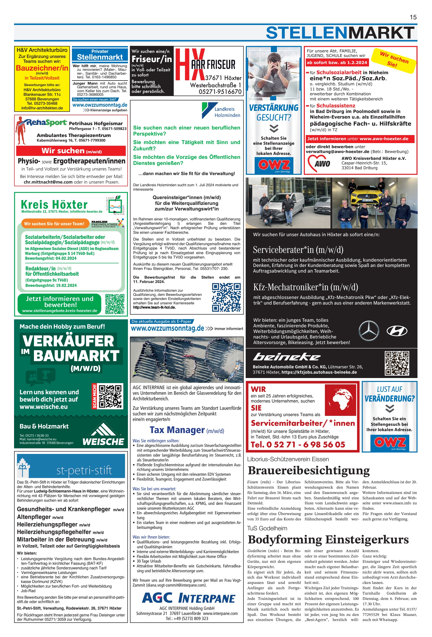 STELLENMARKT Brauereibesichtigung Bodyforming