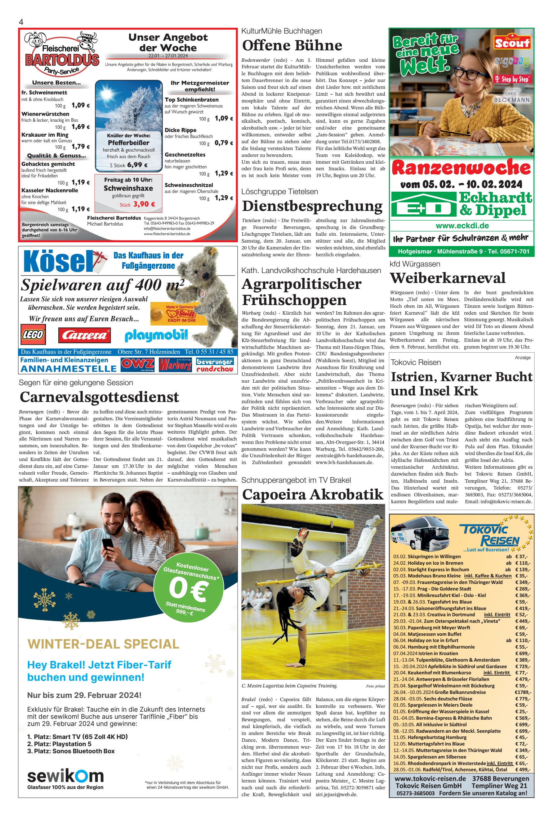Carnevalsgottesdienst Capoeira Akrobatik