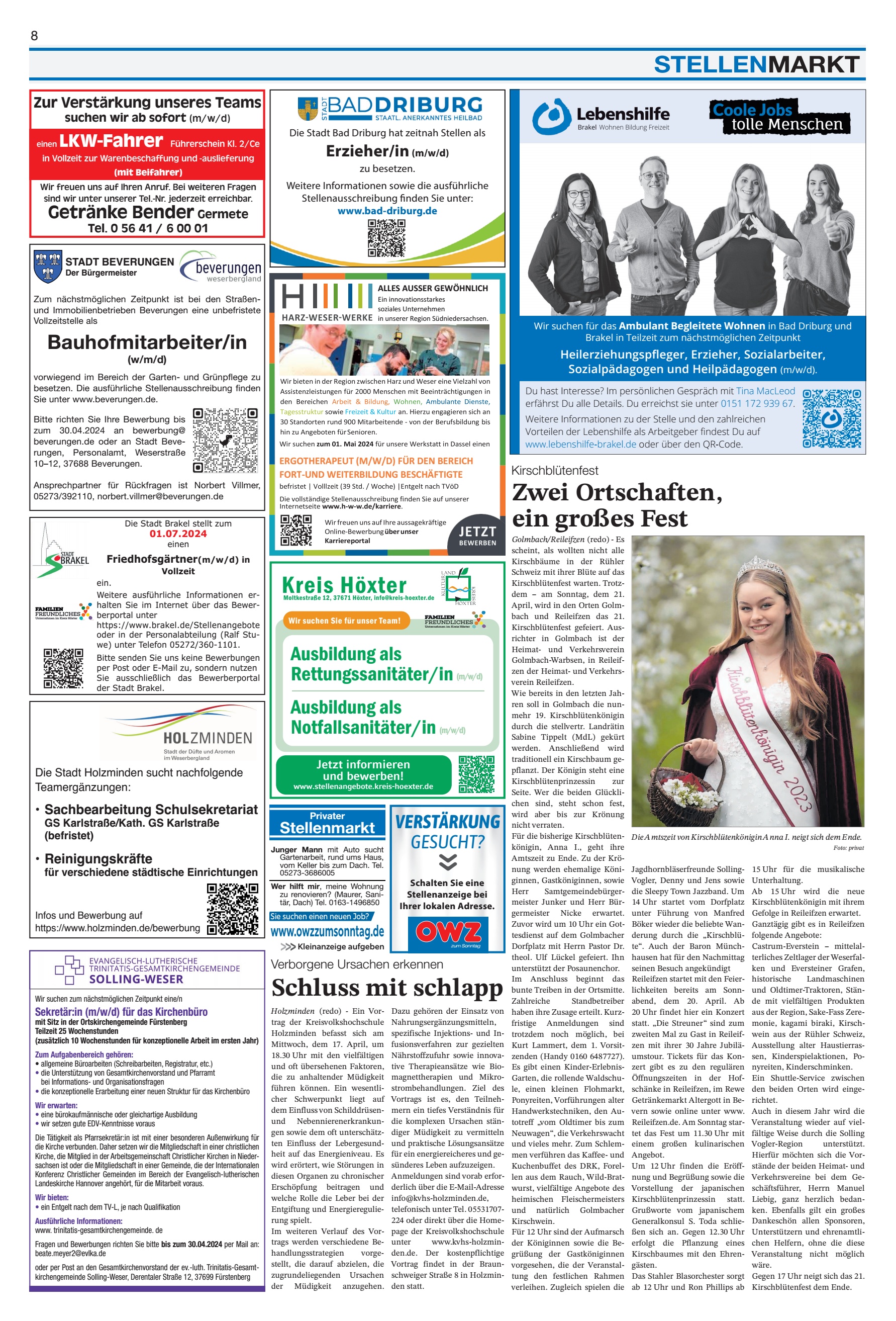 Zwei Ortschaften großes
