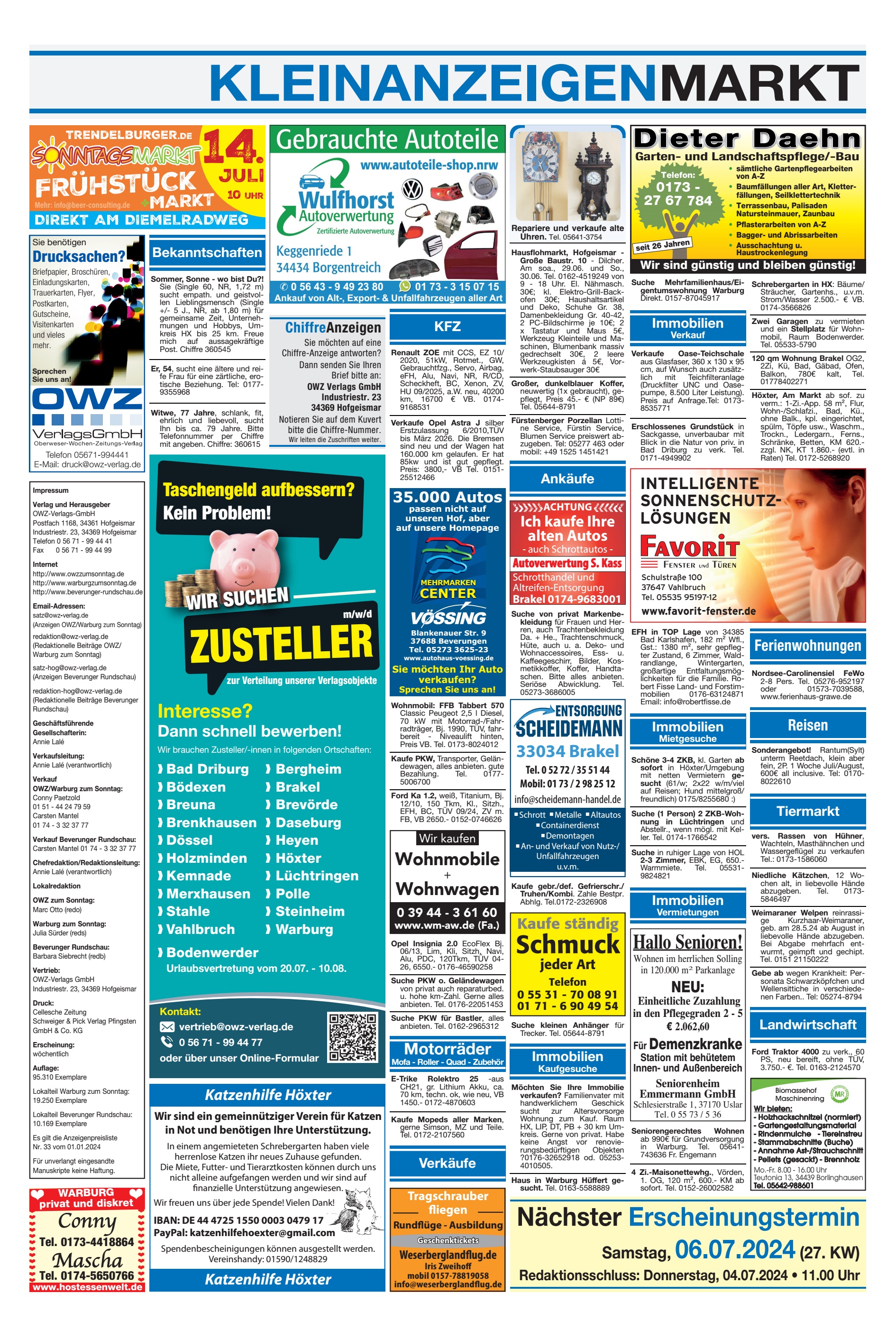 KLEINANZEIGENMARKT Brakel INTELLIGENTE