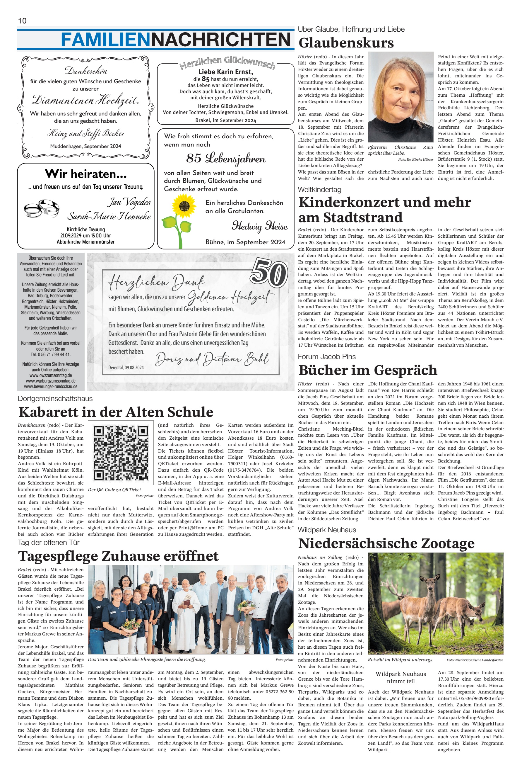 FAMILIENNACHRICHTEN Glaubenskurs Tagespflege