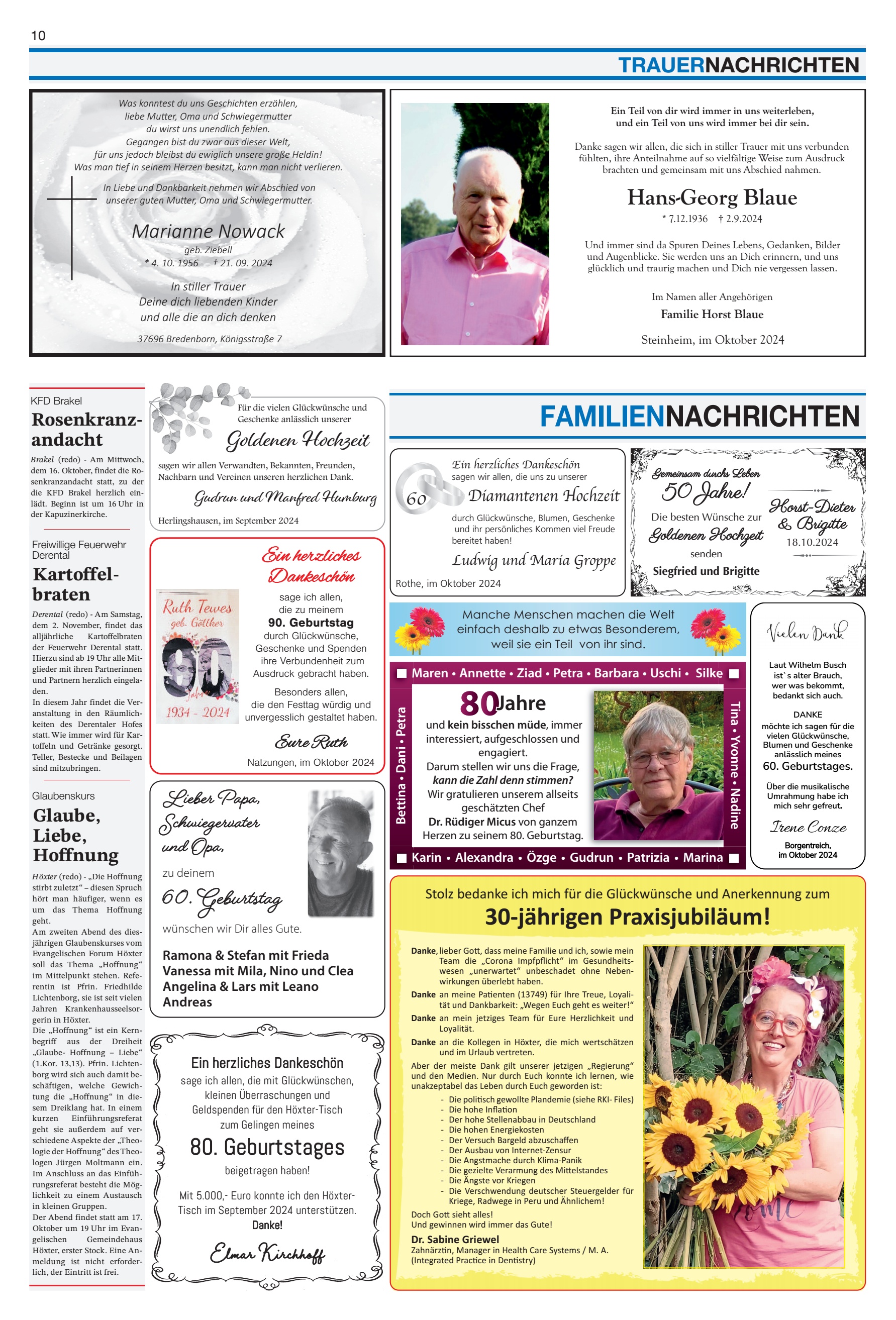 -jährigen Praxisjubiläum Hans-Georg