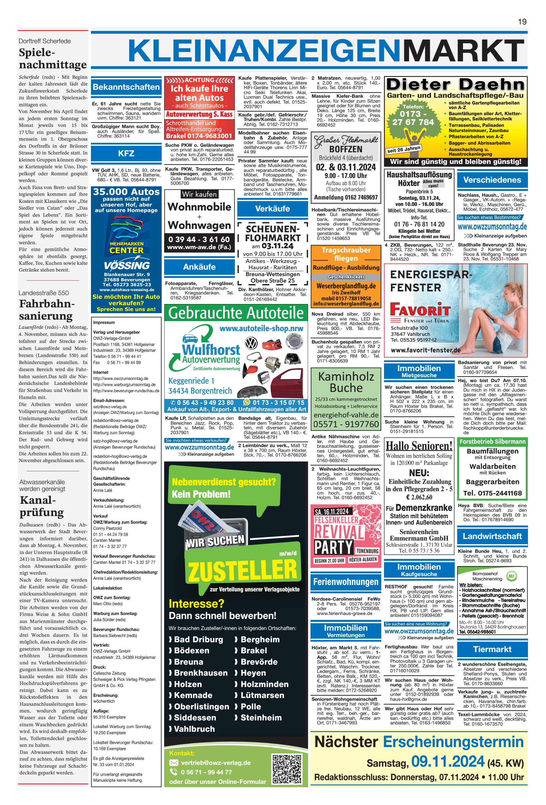 KLEINANZEIGENMARKT Spiele- nachmittage