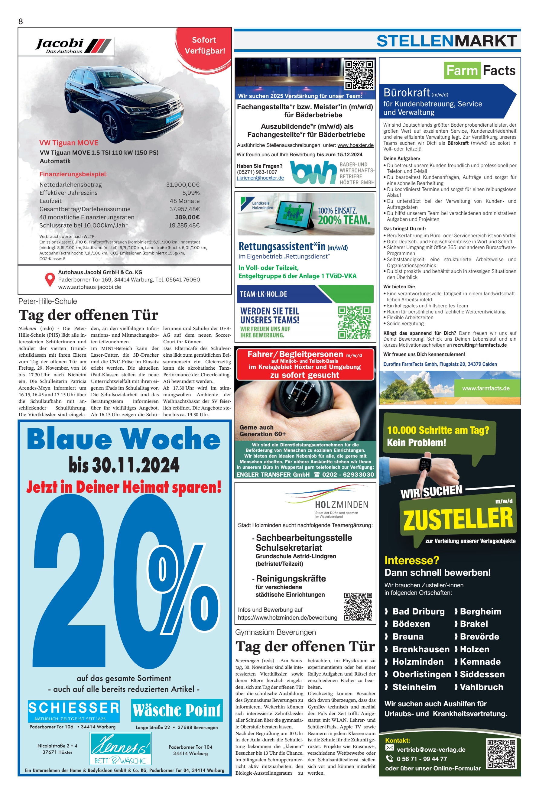 Blaue Woche STELLENMARKT