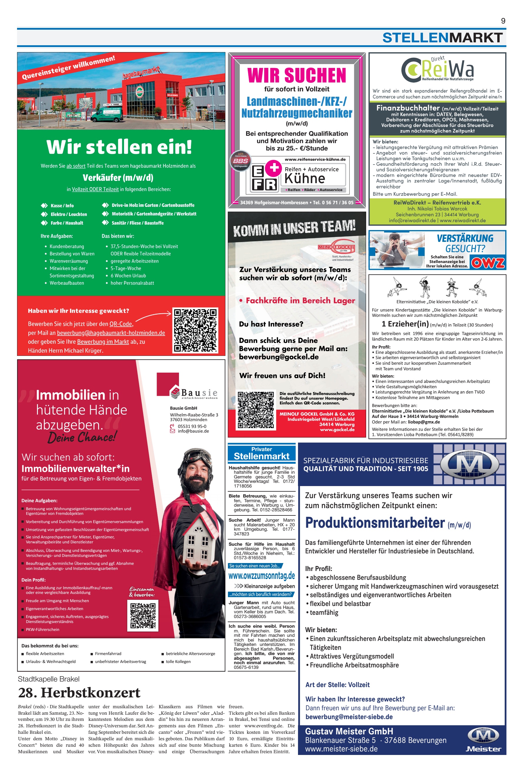 Immobilien Herbstkonzert STELLENMARKT